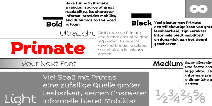 Ejemplo de fuente Primate Black Italic